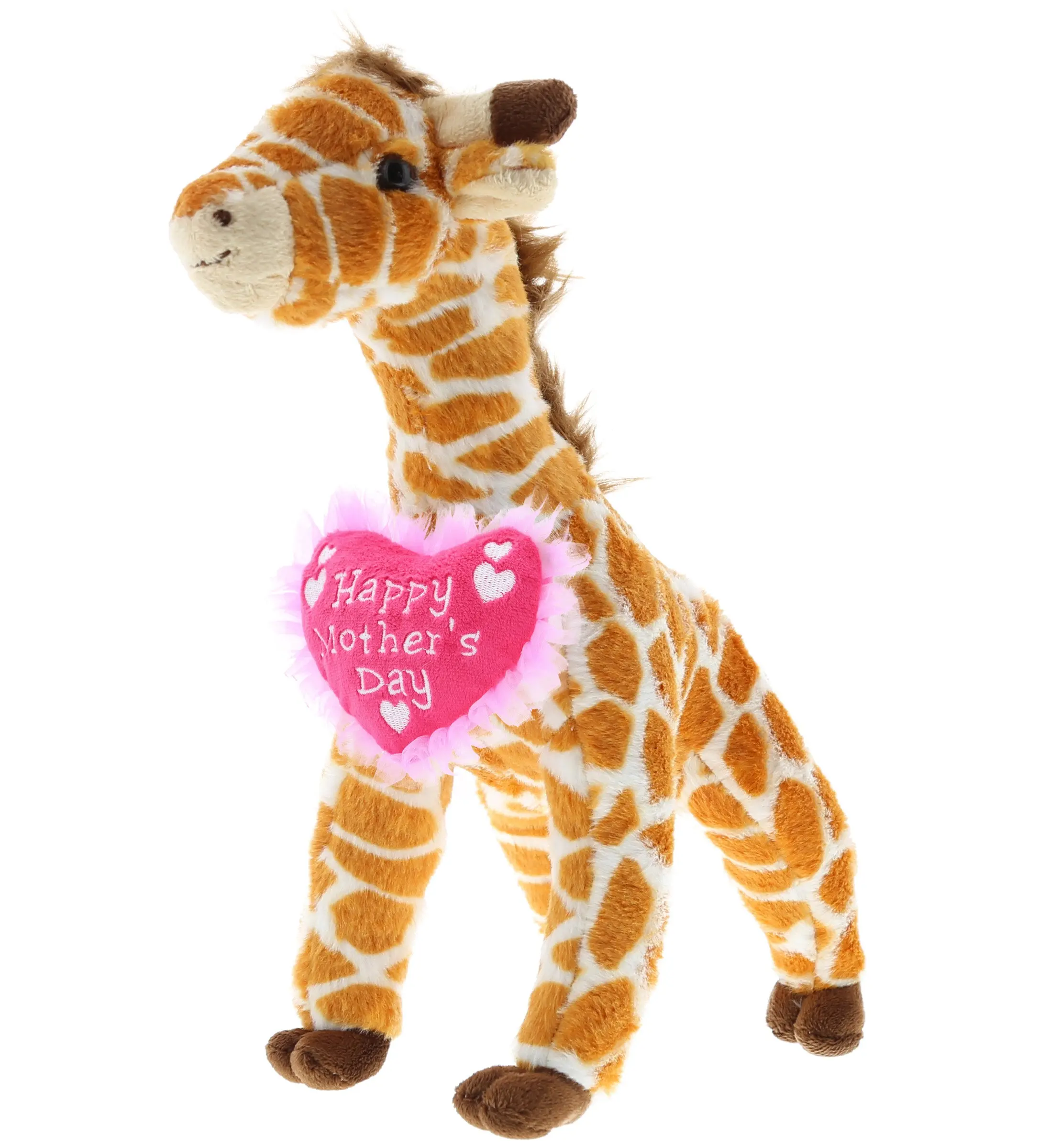 DOLLIBU Hypoallergenic Fur Fabric Giraffe Stuffed Toy - Giraffe Design, Soft Plush, Bright Spotted, Realistic Features, Unisex Small Wild Animal Plush, Ages 0+, Nana/Heart Bed Stand Decor, Mother's Day Gift for Spouse/Step Mom