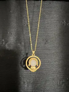 Buddha Gold Chain Necklace with white Jade by JW Fashion Jewelry