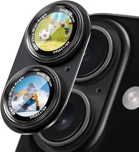 for  16/16 Plus/17 Camera Lens Protector - Metal Frame Tempered Glass Cover, [Anti-Scratch] [Drop-Proof][-Adhesion] Camera Screen Cover (Black)