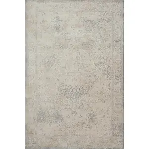 Magnolia Home by Joanna Gaines x Loloi Everly VY-03 Ivory Ivory Transitional Power Loomed Rug