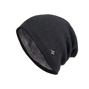 1pc Winter Warm Men's Beanie Stretch Pollover Knit Sports Cap Outdoor Knit Striped Adult Hat Bonnet Outdoor Daily,skiing Warm