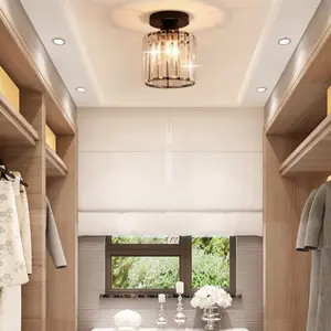 YHTlaeh Close to Ceiling Light Fixing Mini Crystal Flush Mount Ceiling Light Chandeliers Modern Indoor with E26 Base Hallway Bedroom Bathroom Entryway Kitchen