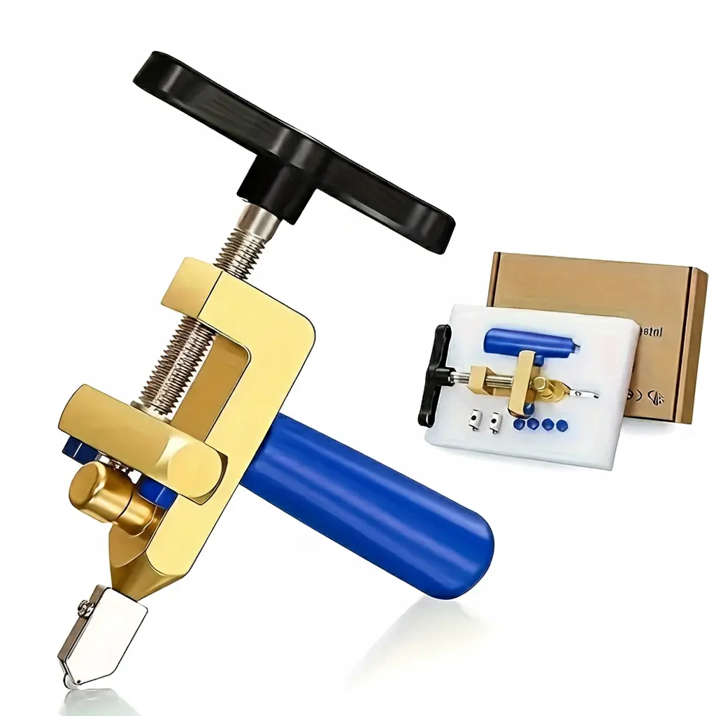2-in-1 Manual Glass & Tile Cutter Tool Set Equipped With Glass Breaking Pliers, Lightweight Portable DIY Cutting Hand Tool Kit, Ideal for Household Glass and Tile Processing & Renovation Projects
