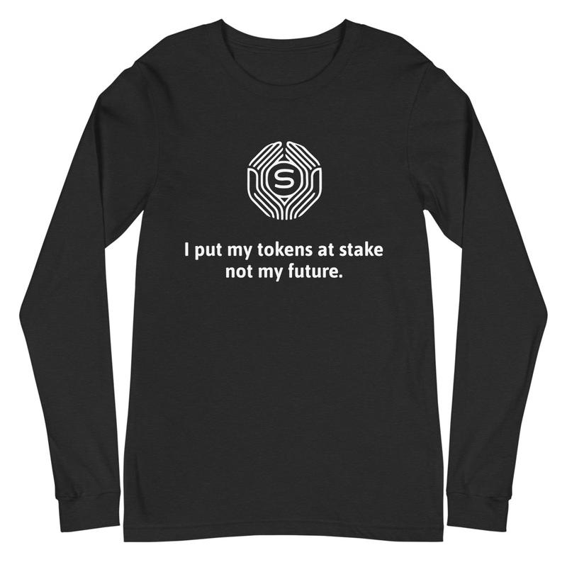 Unisex I put my tokens at stake Long Sleeve Tee (WHITE DESIGN)