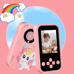 Cartoon Design Touchscreen Phone Camera, Unisex Interactive Game, Cute Unicorn Gift, Music Player, 32GB Memory Card, Kids' Phone Ages 4-12