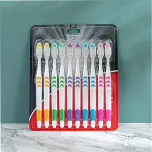 Ultra-Soft Double Bristle Toothbrush Set, Bamboo Charcoal for Deep Cleaning, Nano Bristles for Gentle Dental Care, 10pcs, Ideal for Adults