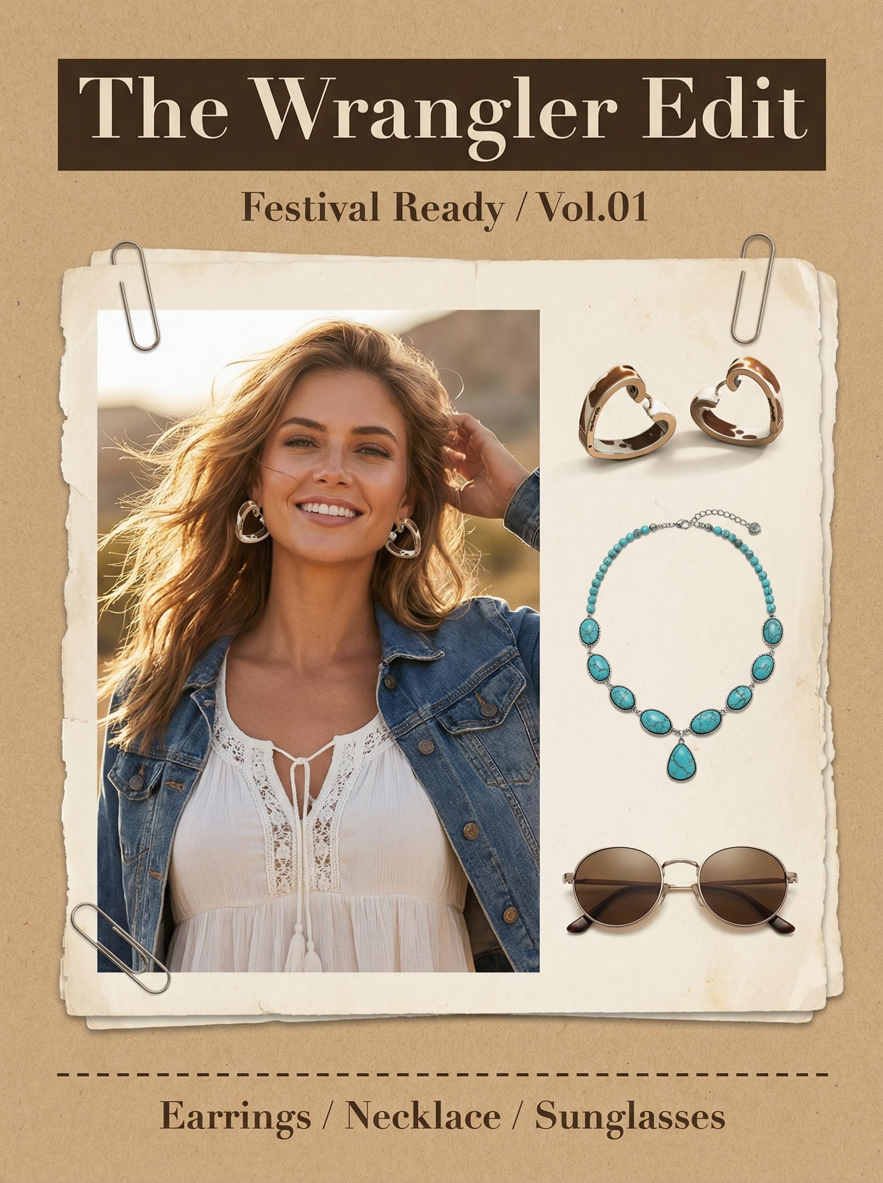 Wrangler Western Cowprint Heart Earrings for Women Gold Plated Fashion Jewelry Valentine's Day Gift Selection TikTokShopJumpstartSale