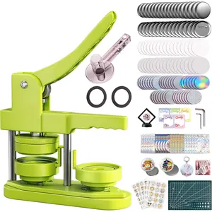 58mm Button Maker Machine Kit, Installation-Free Button Pin Maker & Pin Maker Machine with 100 Sets Supplies, Circle & Bonus DIY Accessories for Badges, Crafts & School Projects