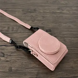 Universal PU Leather Camera Bag Case for Canon SX740 SX730 G7X2 G7X3 Sony ZV1 ZV1F ZV1M2 LX10 Ricoh GR2 GR3 GR3X With Strap