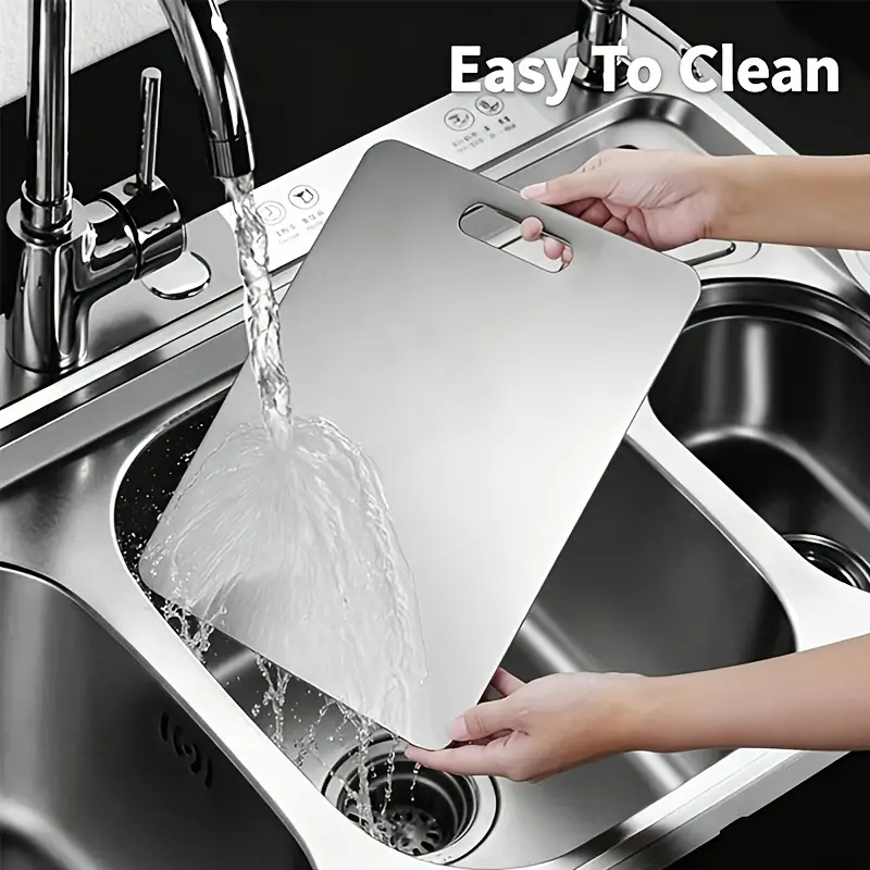 304 Stainless Steel Double-Sided Cutting Board - Non-Stick, Non-Toxic, Durable Chopping Board for Meat, Fruit, Lightweight Kitchen Utensil, Cutting Boards Non Toxic