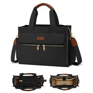 KKXIU Large Canvas Tote Bag Purse for Women with Zipper and Compartments for Work College Bible Lapatop Crossbody Handbag