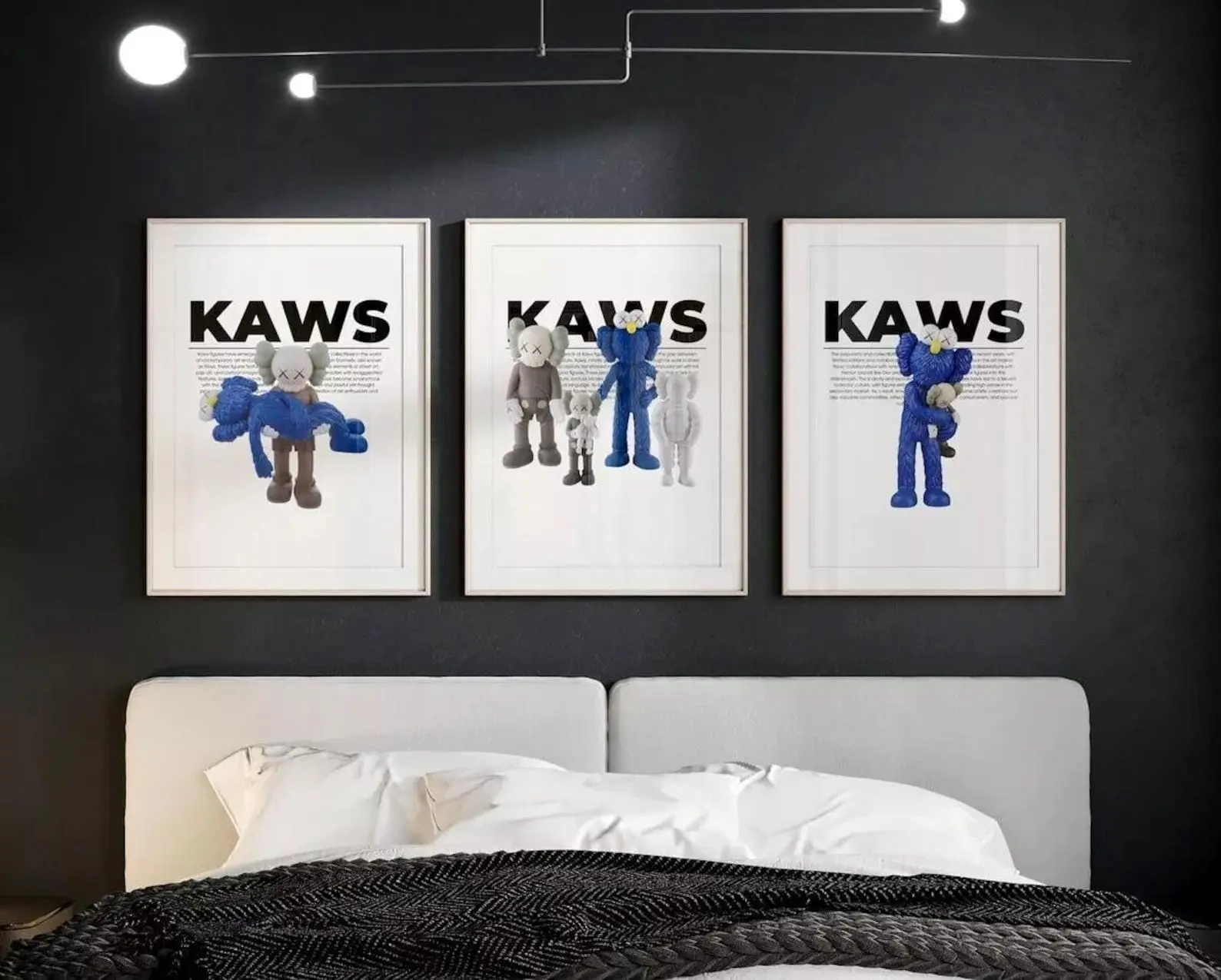 Hypebeast Wall Art Posters Set Of 3 Blue Figures Frameless Art Poster Prints