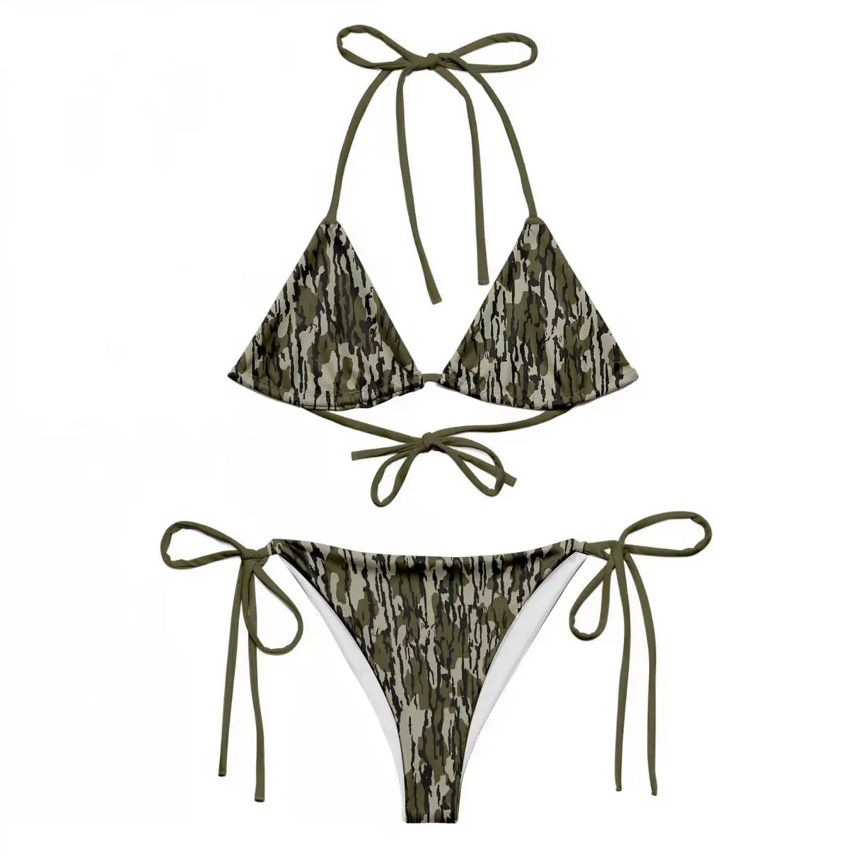 Women’s Camo Triangle String Bikini Set – Sexy Halter Tie Swimwear 2 Piece