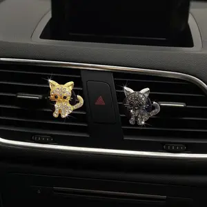 Vintage Cute Cat Car Air Freshener Ornament, Car Interior Diffusers, Car Vent Decoration, Car Perfume Clip, Interior Small Cat Scented Perfume, Car Fragrance, 1pc Automotive Accessories