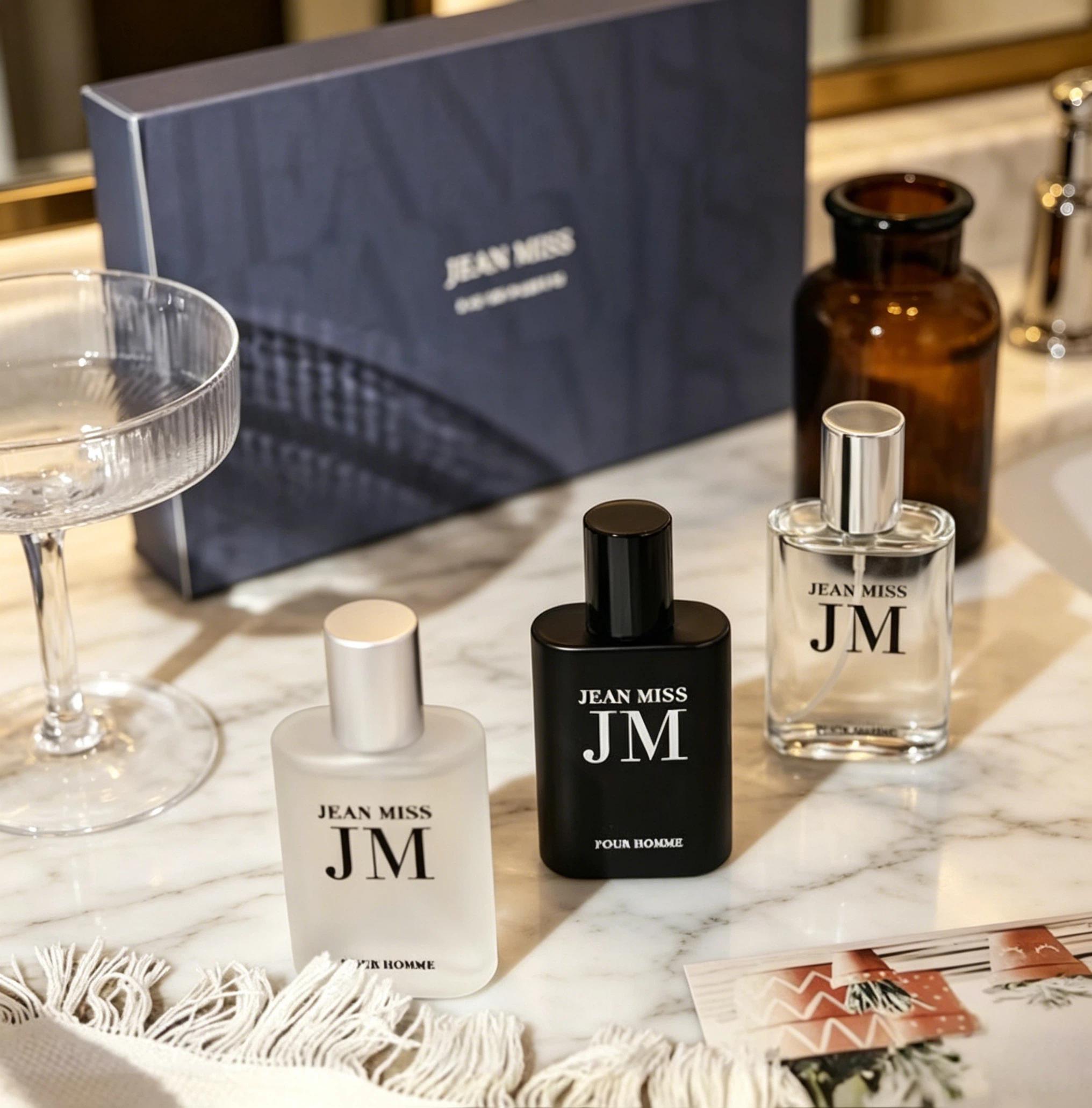 JEAN MISS Men's Perfume Gift Set | 30ML*3 Liquid Fragrances | Long-Lasting Men's Cologne Trio:Ocean,Cedar wood & Amber Travel-Size Set | Perfume Gift Set for Men | Scented Fragrance for Daily Use |Perfume Gift Box | ok perfume | summer fragrance men