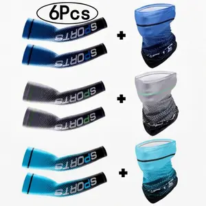 Full Protection Cooling Arm Sleeves & Neck Gaiter Set - Breathable Face Mask for Fishing, Cycling, & Outdoor Sports summerwins