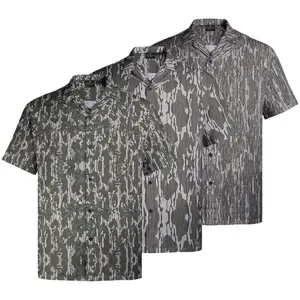 Camo Hunting Hawaiian Shirt, Camouflage Design Summer Button Down Shirt, Tropical Aloha Shirt, Gift for Him or Her