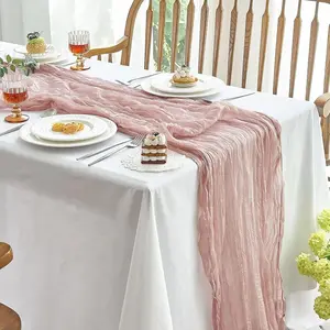 2 count Cheesecloth Table Runner - 10ft Dusty Pink Boho Gauze Cheese Cloth Table Runners for  Shower Decoration Wedding Party Summer Garden Farmhouse