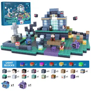 Light Up Magnetic Blocks-190PCS/188PCS/136PCS Magnetic Building，Magnet Cubes, STEM Montessori Sensory Toys for Kids Boys Girls Ages 4-8, Halloween Christmas Birthday Gifts Multifunction