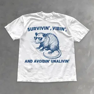 Survivin, Vibin and Avoidin Unalivin Shirt - Funny Possum T-Shirt - Animal Lover Tee