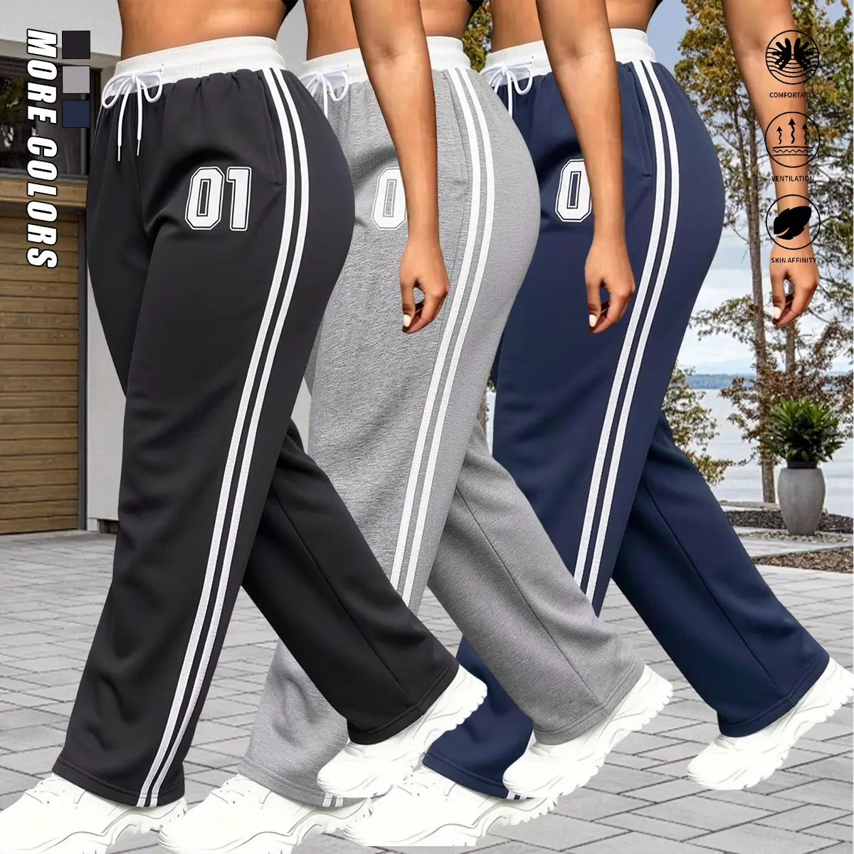 Women’s casual long pants with a simple, stylish design, suitable for everyday wear, running, workouts, and yoga.Women’s summer long pants, everyday wear pants, women’s yoga fitness long pants fashionable street style