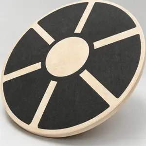 Wooden Balance Board, Non-Slip Wobble Balance Trainer Board 15.75in (39.5cm) Diameter, 360° Rotation Fitness Balance Board for Stability Training, Full Body Exercises, Physical Therapy, Pilates Board for Core Workout