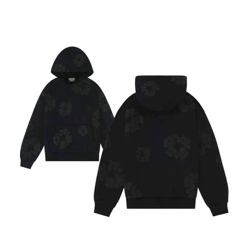 Mono Cotton Wreath Hoodie Black  Cosplay Clothing Ideal for outdoor sports like hiking, running, and cycling Great for lounging at home or casual outings