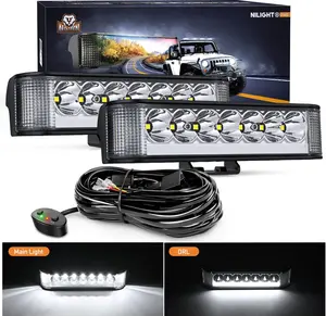 Nilight 6.5 Inch Side Shooter LED Pods - LED Car Lights with DRL Functionality, 2089LM/Lamp Spot-Flood Combo, 16AWG Wiring Kit, Aluminum Body Work Lights for ATV, Trucks