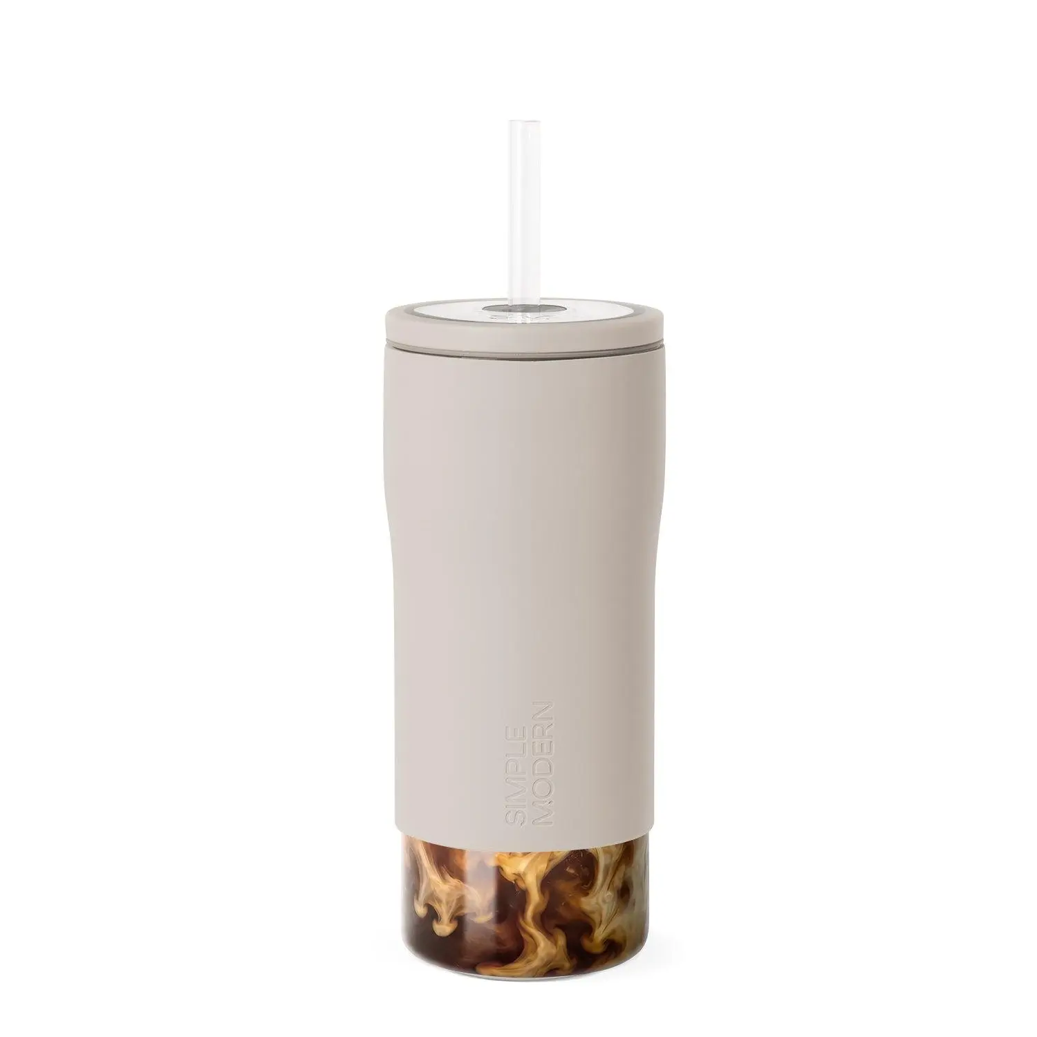 Simple Modern Glass Iced Coffee Cup with Straw Lid | 20oz | Reusable Glass Coffee Tumbler with Straw, Clear Lid | Cute Travel Coffee Mug with Lid, Glass Coffee Cup