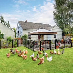 Yaheetech Chicken Coop 6/8/12/16/32 Panels Metal Pet Playpen, Outdoor Chicken Exercise Barrier Fence for Backyard, Farm, Duck Cage, 25/32/40/47 inch