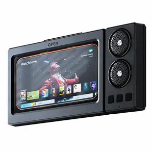 Wall Mount Waterproof Touchscreen TV Speaker – Bluetooth Music & Video Player with Heavy-Duty Adhesive Hooks Audio Smartphone