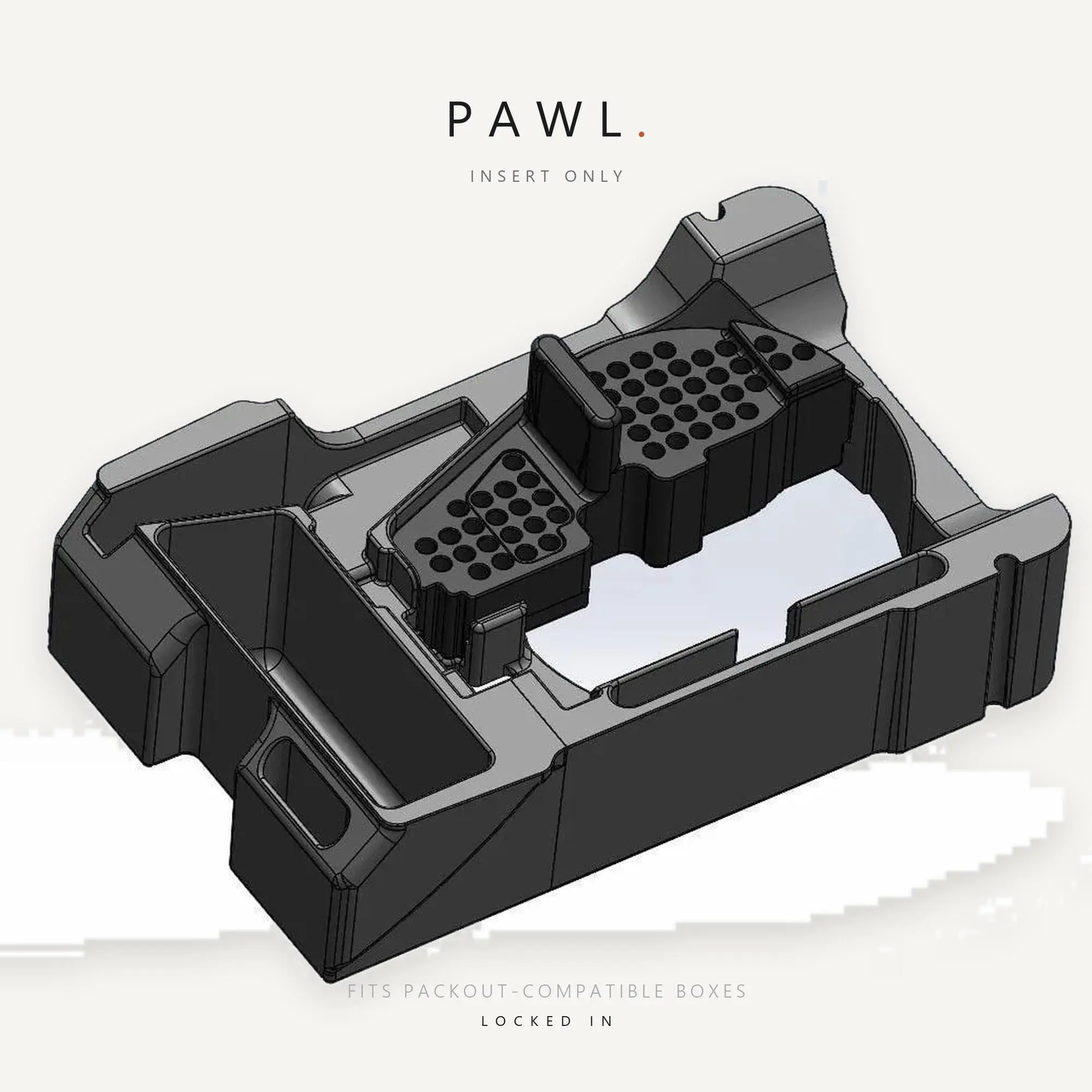 3d printed milwaukee packout insert for m18 fuel compact router 2723-20 custom abs organizer made in usa