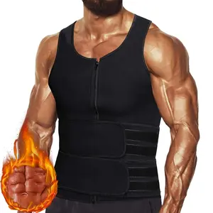 Men Double Breasted Shapewear Waist Trainer Vest Shirt Sauna Sweat Compression Shapewear Workout Tops Body Shaper