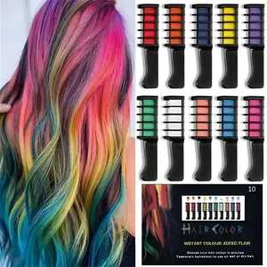 Transform Your Look in Minutes – 10-Color Hair Chalk Comb Kit Hair Coloring Hair Highlight for Instant Fun & Flair – Perfect for Parties, Chrismars, Cosplay, School Events – Safe Temporary Hair Dye for All Ages