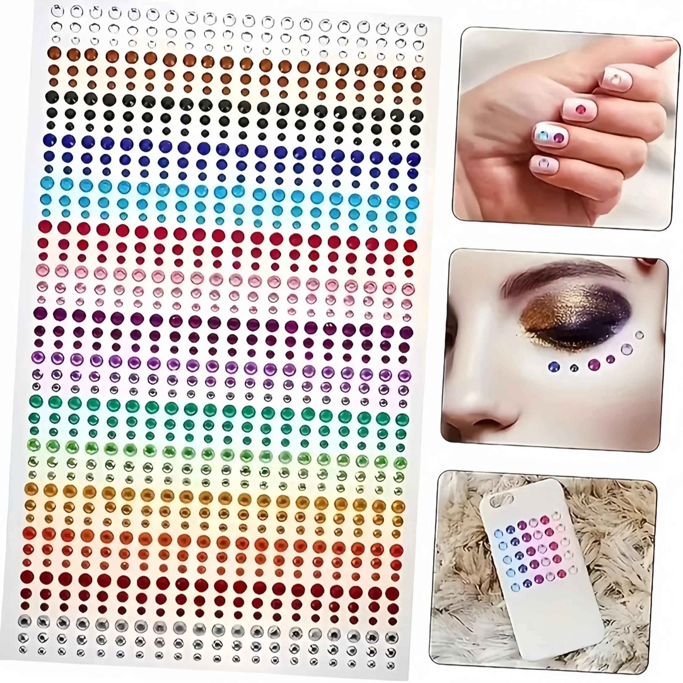 900pcs 15 Colors 3D Self-Adhesive Rhinestone Stickers, Round Shiny Gem Decals for Face Body Nail Art, Party Decorations, Diy Decoration, Diy Craft Embellishments, Craft Supplies, Diy Crafts Supplies