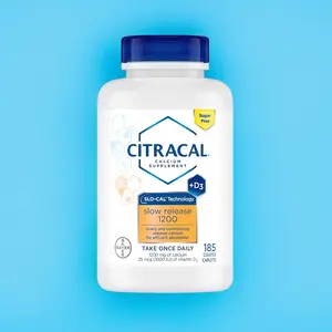 Citracal Slow Release 1200 mg Calcium Citrate with Vitamin D3 1000 IU Bone Health Support Supplement for Ages 12+ 185 Count
