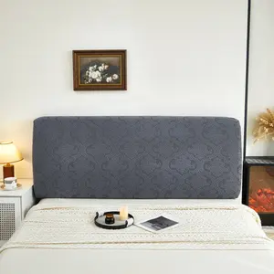 Elegant Jacquard Velvet Bed Headboard Cover, Dustproof Easy Install Full Wraparound Design, Soft Backrest Protector Fits 1.2-2.2m Beds
