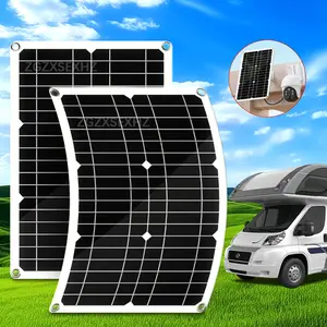 Dual Board 20w Flexible Solar Panel Kit, Monocrystalline Silicon Material, Lightweight & Bendable, Outdoor Use for Rvs, Boats, Campers