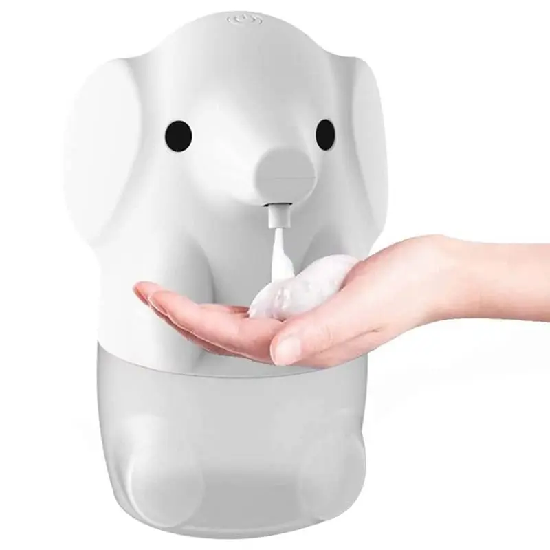 Automatic Soap Dispenser, Kids Foaming Soap Dispenser Touchless Rechargeable, Cute Animal Touchless Dispenser (White)
