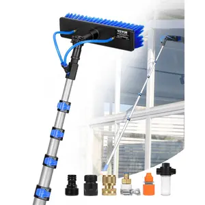 VEVOR Water Fed Pole Kit, 30FT Solar Panel Cleaning Pole with Extendable Handle, 180 °   Rotatable Brush Head & 65.6FT Hose, Household & Outdoor Window Cleaner Tool for Caravan Solar Panel Deck