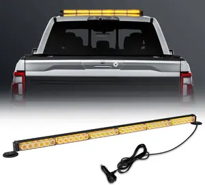 38 Inch Emergency Light Bar 36 LED Traffic Advisor Strobe Lights Bar for Construction Vehicles Installed In Tow Roof Rear Head (Amber)