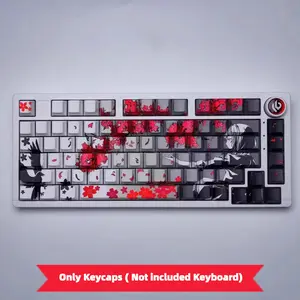 Cherry Blossom Pattern Electronics Keycap, 1 Set Cherry Profile Dye Sublimation Keycap, Keycap for Cherry MX Switch Mechanical Keyboard