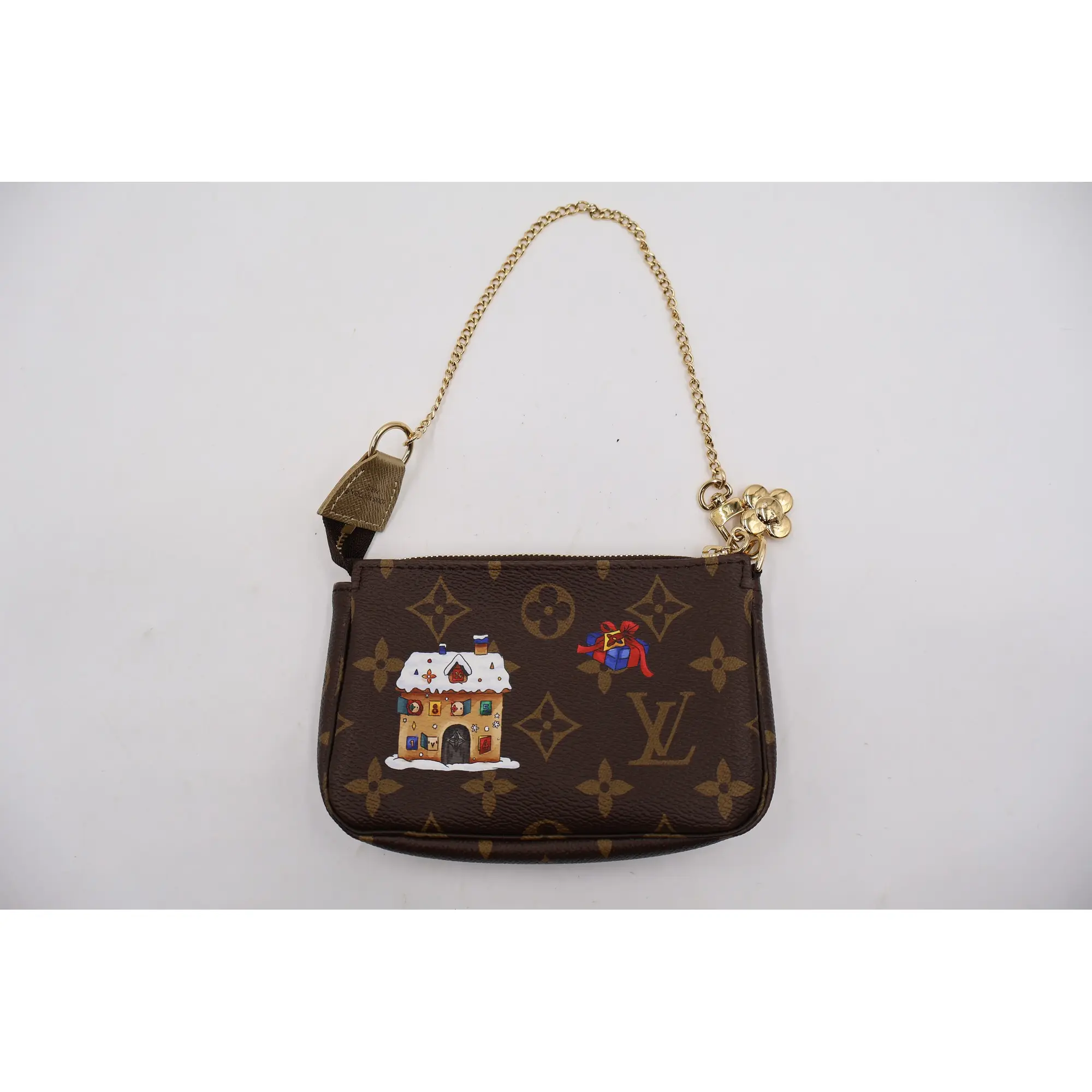 Pre-owned Louis Vuitton canvas Small Leather Goods Monogram Xmas at Asnieres Mini Pochette Accesories (267046757)
