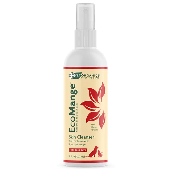 Vet Organics  - EcoMange Mange Relief for Dogs & Cats – 8 Oz. Cat & Dog Itch Relief, Sarcoptic & Demodectic Mite Spray – Herbal Extract & Essential Oil Itch Relief for Dogs – Natural Cat & Dog Spray