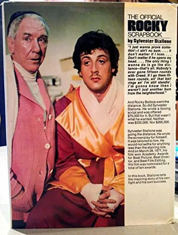 Used Hard Cover Book - The Official Rocky Scrapbook by Sylvester Stallone (1977 Edition, 94 Pages, English, Gift for Boxing Fans), Good