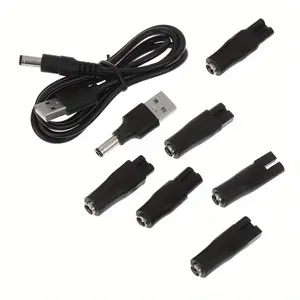 Razor Charging Cable and Adapter Set, Including Pentium to 5521 Female Seat, USB Powered, Hypoallergenic, Ideal for Beard and Mustache Maintenance