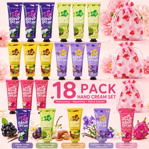 15 Pack Hand Cream Gift Set with 3 Drawstring Gift Bags, Thank You Gifts, Bulk Travel Size Hand Lotion for Dry Cracked Hands, Mini Moisturizing Hand Creams for Party Favors, Teacher & Birthday Gifts