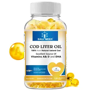 Balincer Cod Liver Oil Health Supplement , ​​Supports Brain Health and Bone Health, 120 Capsules