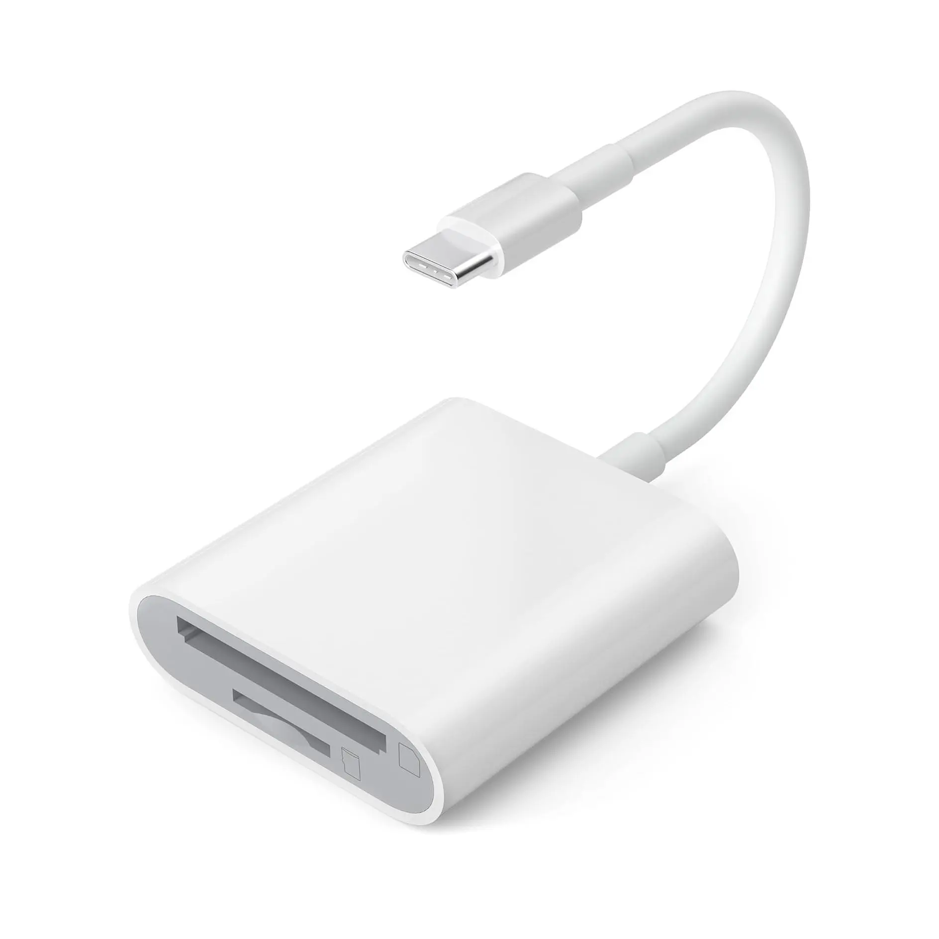 Portable Type-C SD/TF Memory Card Reader, Dual Card Slot Micro SD Card Reader for Phones, Tablets, Laptops and Digital Cameras, Also Suitable as a Summer Gift, USB C Card Reader, Media Card Reader, Computer Memory Card Readers