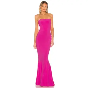 Norma Kamali x REVOLVE Strapless Fishtail Gown in Orchid Pink